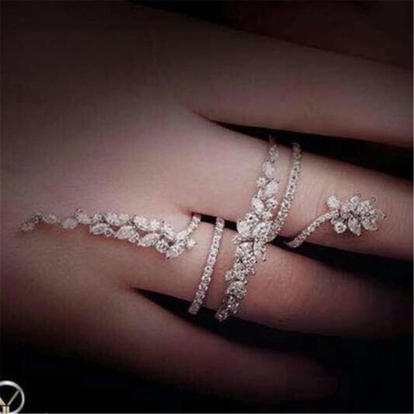 

cluster rings xa243 luxury designer fashion shinning european style jewelry roman numerals dress wedding party az, Golden;silver