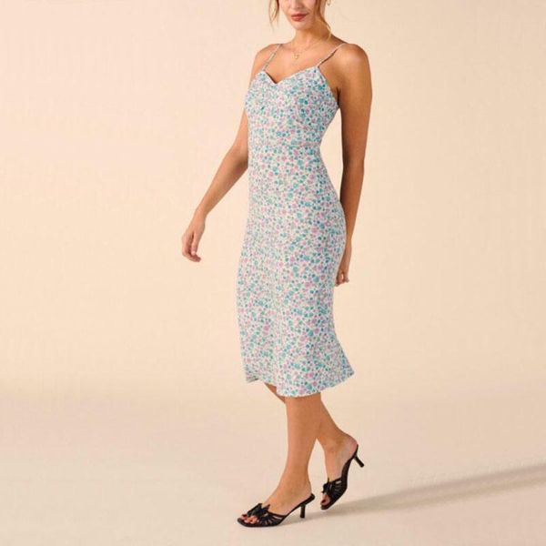 

casual dresses summer women's dress flower print slim strap vestidos, Black;gray