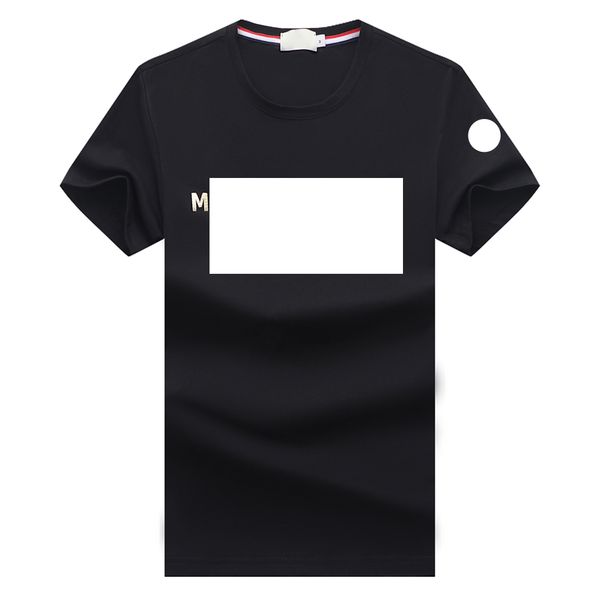 

casual mens t shirts embroidered letter badge polos womens tees 2color, White;black