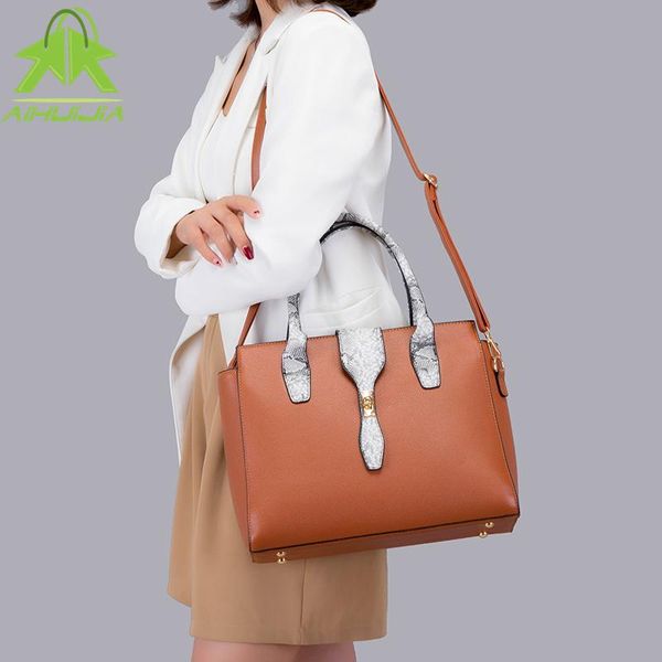

evening bags 3 in 1 fashion snakeskin pattern shoulder messenger bag solid color crossbody 2021 pu leather trend ladies