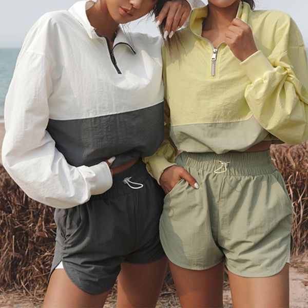

women's tracksuits drawstring o-nect two pieces short sports suits causal women 2 piece suit 2021 summer female sport two-pieces sets, Gray