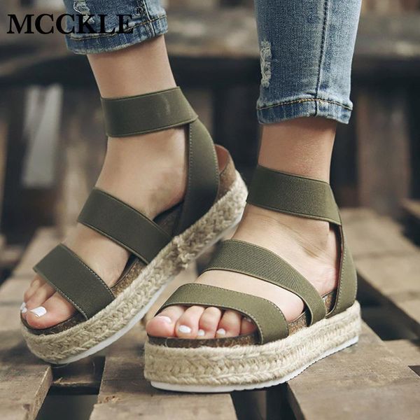 

women sandals elastic band flat platform slides female summer sewing fashion shoes rome ladies comfortable footwear, Black