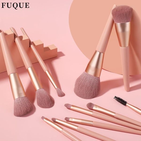 

makeup brushes fuque 11pcs pink set 2021 soft hair powder foundation eyebrow eyeshadow blush make up beauty cosmestic tools