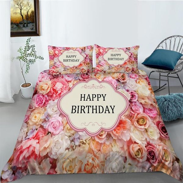 

bedding sets happy birthday duvet cover set twin full  king size bed linen 2-3pcs no sheet xf1037-56