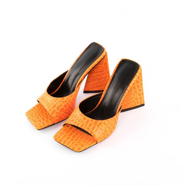 

2022 womens summer sandals weird heels mules womens party nightclub slippers, Black