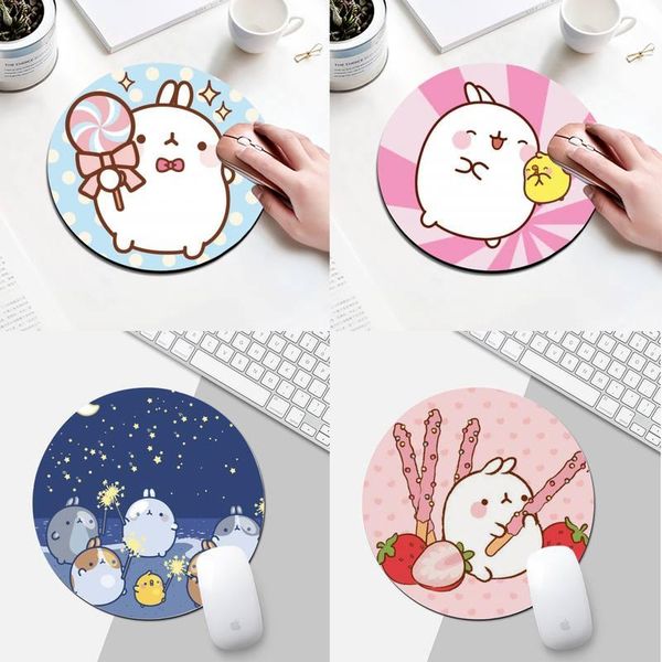 

mouse pads & wrist rests ruicaica molang locking edge pad game round desk gamer gaming mat for pc laptop
