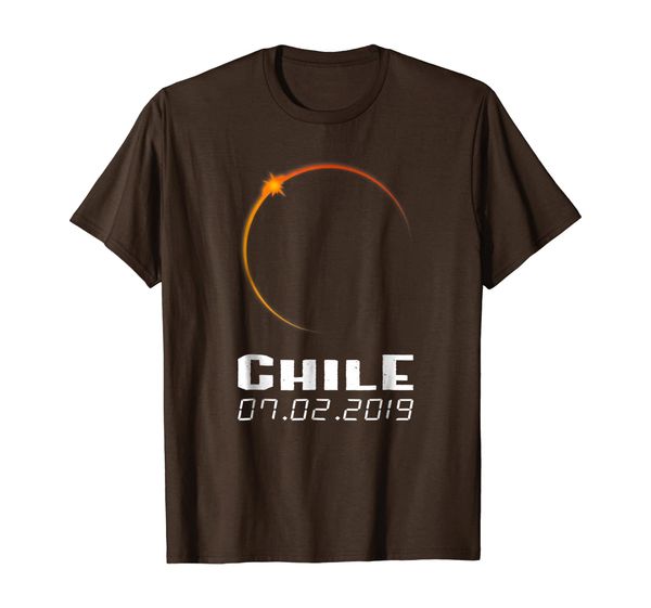 

2019 chile total solar eclipse totality t shirt, White;black