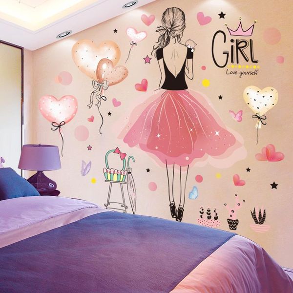 

wall stickers [shijuekongjian] cartoon balloons diy girl decals for kids rooms baby bedroom nursery house decoration