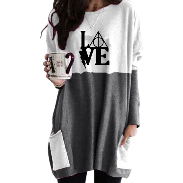 

high street ladies 2021 valentine's day printed long sleeve around neck jumper shirt dress, Black;gray