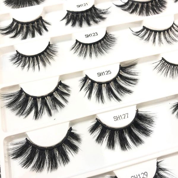 

13-25 mm 3d magnetic lashes bulk faux thick long wispy natural mink pack short wholesales false eyelashes