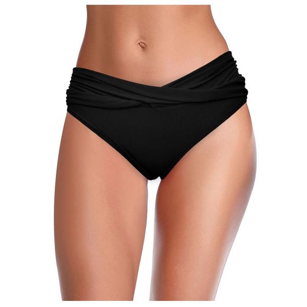 

women's panties women's swimsuit high waisted bottoms shorts bikini tanga mujer 2021 ruched woman swim pants briefs, Black;pink
