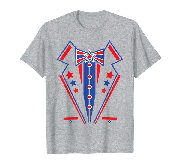 

4th of july tuxedo red white blue tux party t-shirt, White;black