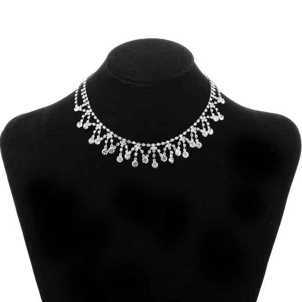 

pendant necklaces retro style simple water drop necklace women's marriage jewelry statement fashion wholesale, Silver