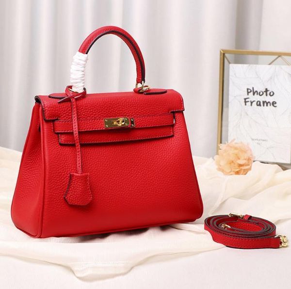 

designer genuine leather elegant herme handbags woman single shoulder bags large capacity bride bag litchi grain head layer cowhide cross bo