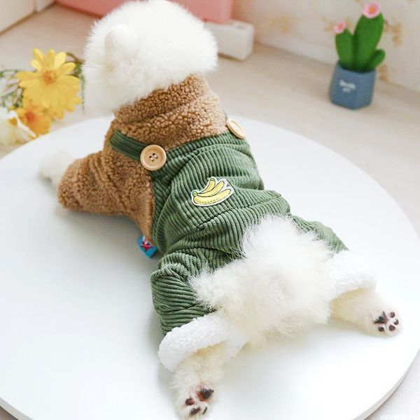 

dog apparel green pants winter thicken warm clothes jumpsuit windproof pet coat jacket outfit costumes poodle