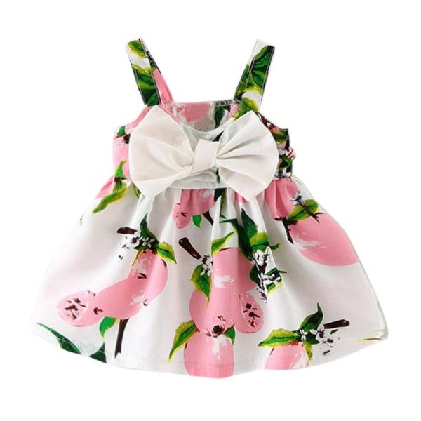 

girl's dresses baby girl clothes lemon printed infant outfit born sleeveless princess gallus dress beautiful kids clothing costume #z, Red;yellow