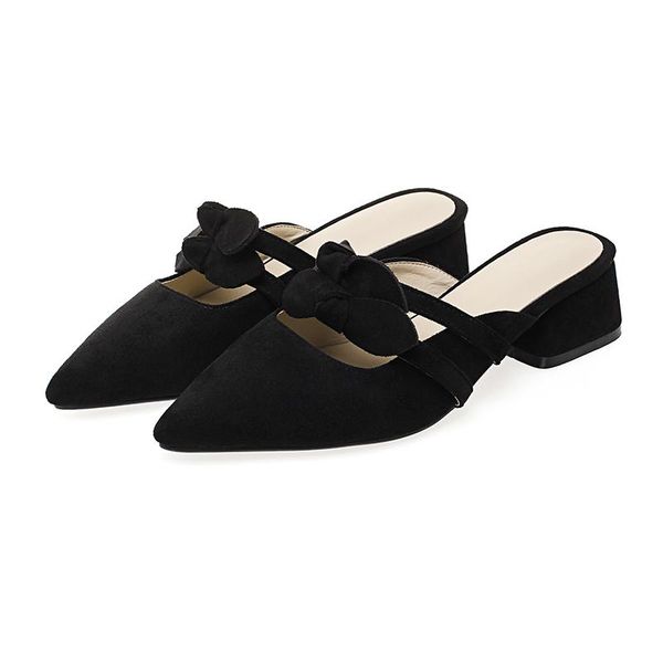 

big size pointed bow decorated sandals high heels women shoes woman summer ladies, Black