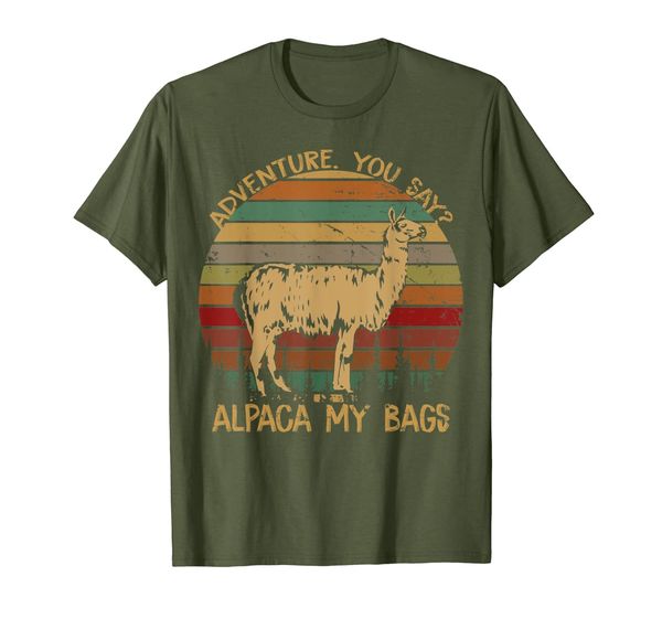 

adventure you say alpaca my bag vintage tshirt for women men, White;black