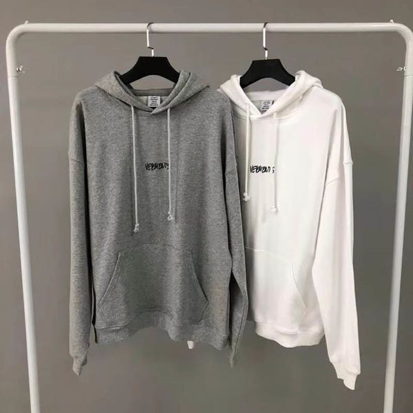 

men's hoodies & sweatshirts aw white grey vetements hoodie of men's women 1:1 letters imprint oversized pullovers embroidered vtm, Black