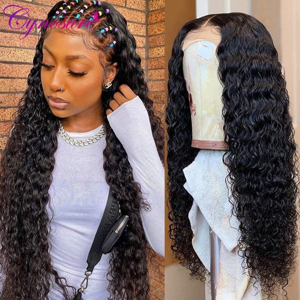 

lace wigs cynosure 13x6 hd transparent front human hair for women preplucked brazilian deep wave frontal wig with baby remy, Black;brown