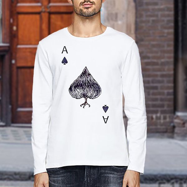 

cotton men's long sve t-shirt men's fashion autumn ins leisure large loose youth shirt men's t-shirt, White;black