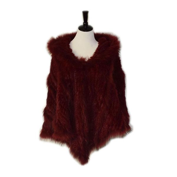 

scarves harppihop fashion women genuine knitting fur poncho raccoon collar shawl with hood brazil russia sell, Blue;gray