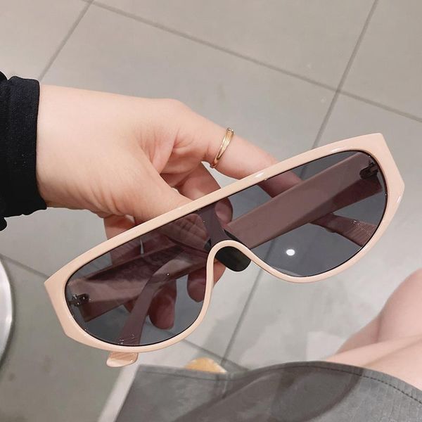 

sunglasses 2021 fashion big frame one piece goggles women vintage square sun glasses female driving shades men uv400, White;black
