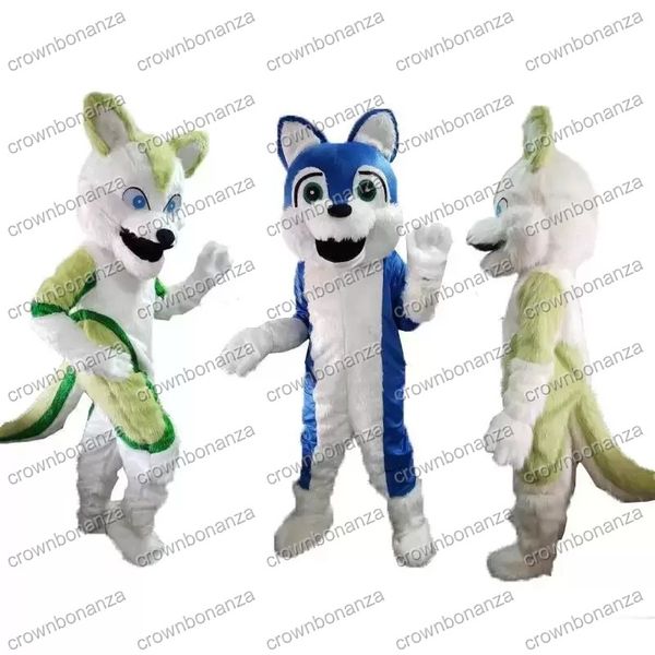 Performance Halloween Husky Wolf Plush Mascot Trajes Top Quality Dos Desenhos Animados Personagem de Desenhos Animados Dos Adultos Tamanho Do Natal Carnaval Festa de Aniversário Festa Outdoor Outfit