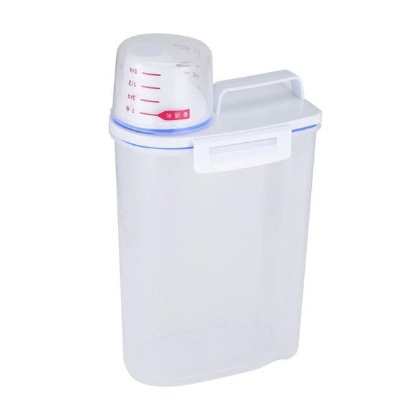 

storage bottles & jars portable size transparent plastic kitchen cereal container grain case bean bin rice box