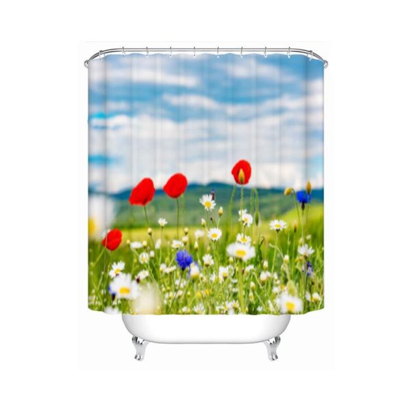 

shower curtains floral vanilla curtain home decor bathroom fabric bathtub set with hooks waterproof