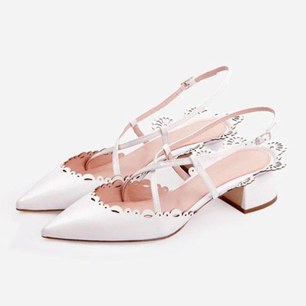 

dress shoes ladies elegant carved flower back lacework pointed toe pumps crossed strappy woman square med heel sandals wedding, Black
