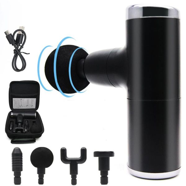 

mini massage gun electric body deep tissue massager neck muscle relaxation 4gear pain relief therapy high frequency