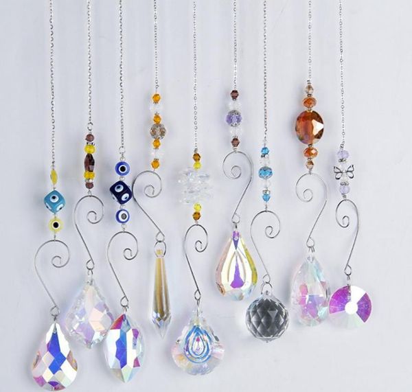 

garden decorations chandelier wind chimes decoration crystal prisms hanging suncatcher pendant patio windown decor rainbow maker 10pcs/lot