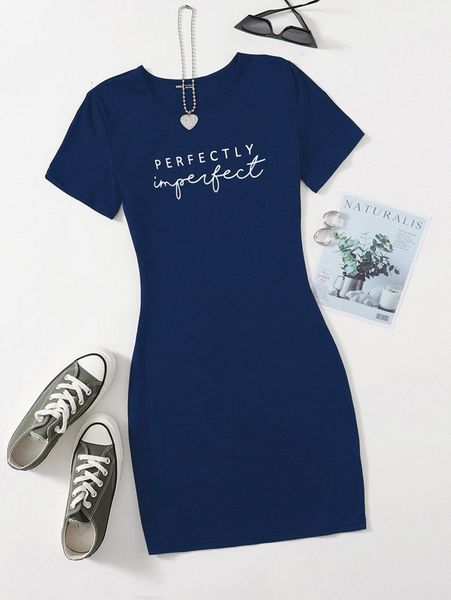 

plus letter graphic bodycon dress z7ke#, Black