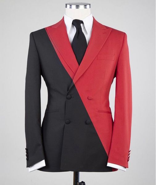 

men's suits & blazers suit homme (jacket + pants) arrival contrast design men's party suits fine pant prom doube breasted 51si, White;black