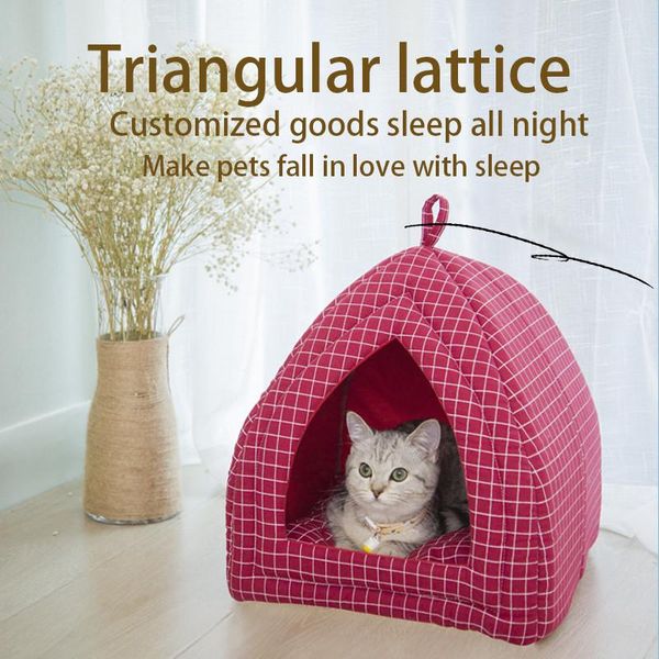 

pet bed kennel cat foldable breathable warm sleeping soft winter doghouse washable nest cave beds & furniture