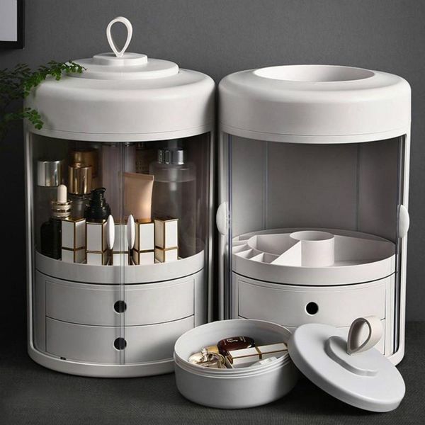 

bathroom storage & organization 360 high capacity degree rotating cosmetic box makeup organizer cosmetics fashion pp helf display stand lips