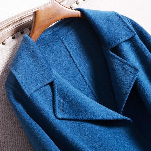 

long female jacket 100% wool coat women clothes spring autumn fashion elegant ladies coats double-sided overcoat mrt202 kj1, Black