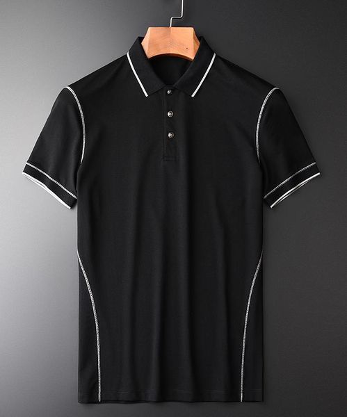 

tee shirt shirt mignlu mercerization pique mens luxury turn-down collar short sleeve men t-shirts plus size 4xl summer slim fit man tee, White;black