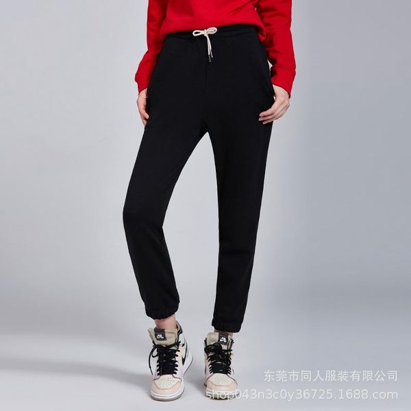 

men's pants fashion men sports running elastic waist loose thickened straight fashoin drawstring solid mens clothing, Black