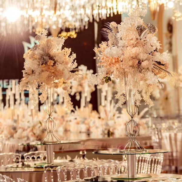 

60-80 cm tall wedding decoration flower vase metal stand aisle ornaments geometry guide props birthday party table centerpieces floral plint