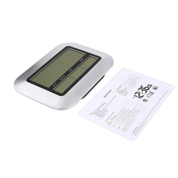 

high accuracy self setting digital home office decor wall clock with indoor temperature lcd meter ts-h128y clocks