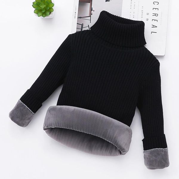 

pullover 2-14 boy winter fashion striped kids plush warm sweater long-sleeve girls clothes child coat turtleneck knitted outwear, Blue
