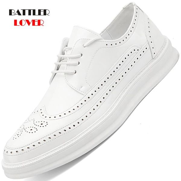

dress shoes fashion brogue oxford for men 2021 leather formal suit male comfortable office party bullock footwear, Black