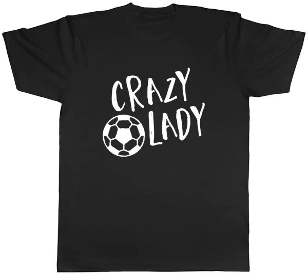 

crazy football lady mens t-shirt tee, White;black