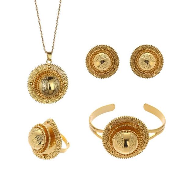 

earrings & necklace ethiopian jewelry set bride wedding pendant bangle earring ring african eritrea habesha, Silver