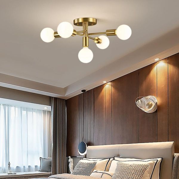 

chandeliers modern ceiling lamp copper design bedroom living room restaurant creative led lighting light home decor fixture