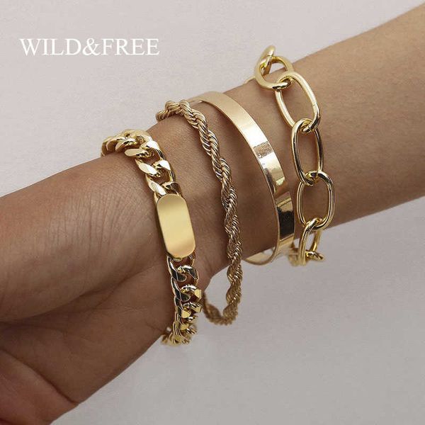 

wild & cuban women's chain bracelet, thick stainless steel gourd, fashion jewelry, new series, Golden;silver