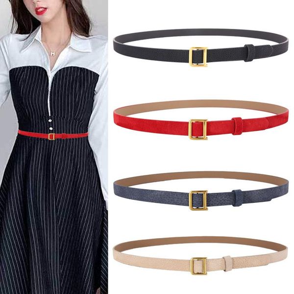 

belts women's letter d buckle pu leather belt retro gold european and american trend wild fur coat jeans ladies wide waistband, Black;brown