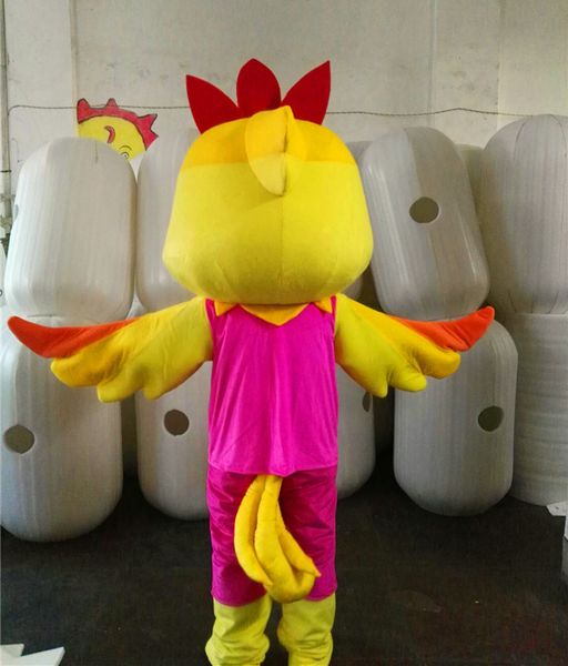 

mascot costumes cartoon yellow chick mascot little cute birds custom fancy costume kit mascotte theme fancy dress carniva costume, Black;red